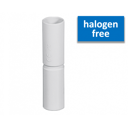 Halogen free coupling IP40 for rigid insulating conduit 16mm