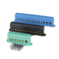 Aansluitblok 1x35 mm2 + 6x16 mm2 (groen) voor DIN rail